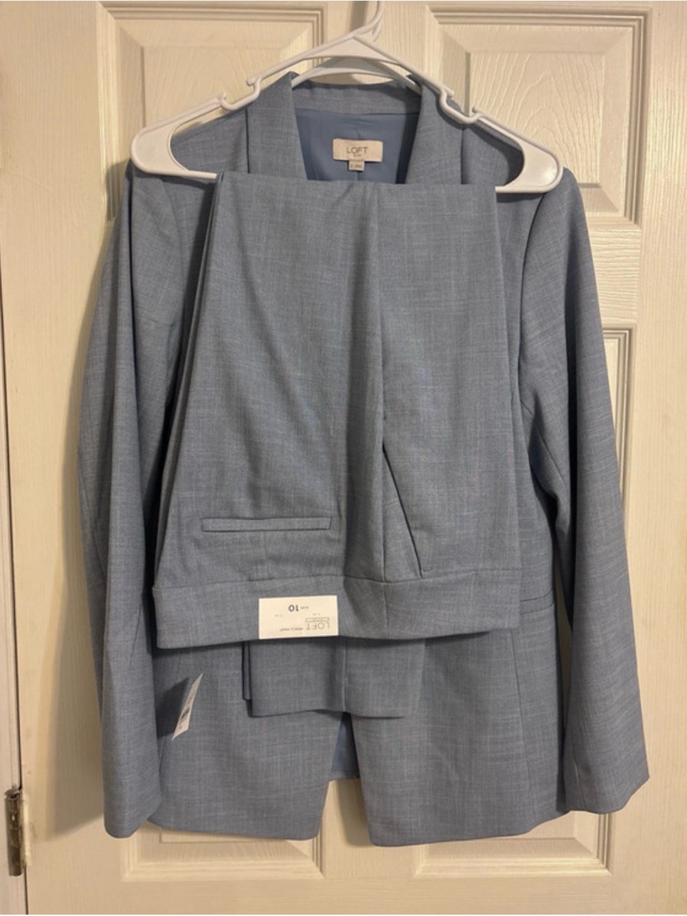 LOFT Womens Light Blue Tailored Blazer & Pants Set